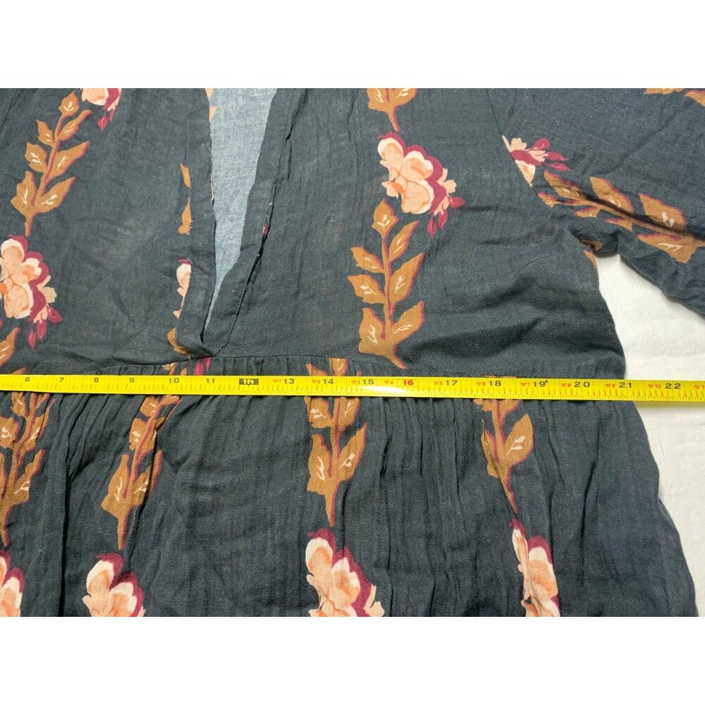 Anthropologie Kallie Flowy Maxi Dress Black Brown Floral Cotton Gauze Size L - Picture 4 of 8